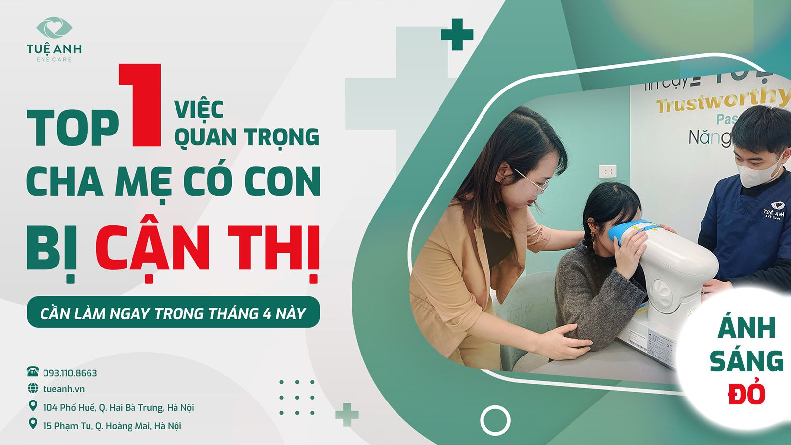 KiỂM SOÁT CẬN THỊ HIỆU QUẢ VỚI LIỆU PHÁP ÁNH SÁNG ĐỎ– CƠ HỘI TRẢI NGHIỆM MIỄN PHÍ TẠI PHÒNG KHÁM MẮT TUỆ ANH