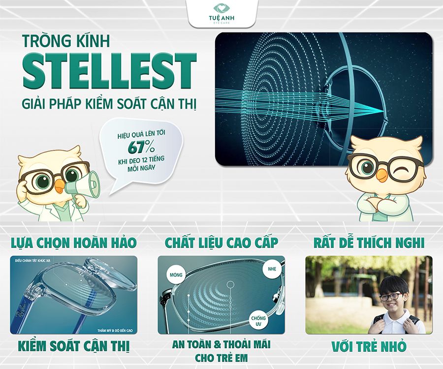 Tròng kính Stellest - Giải pháp kiểm soát cận thị cho trẻ hiệu quả lên đến 67% 