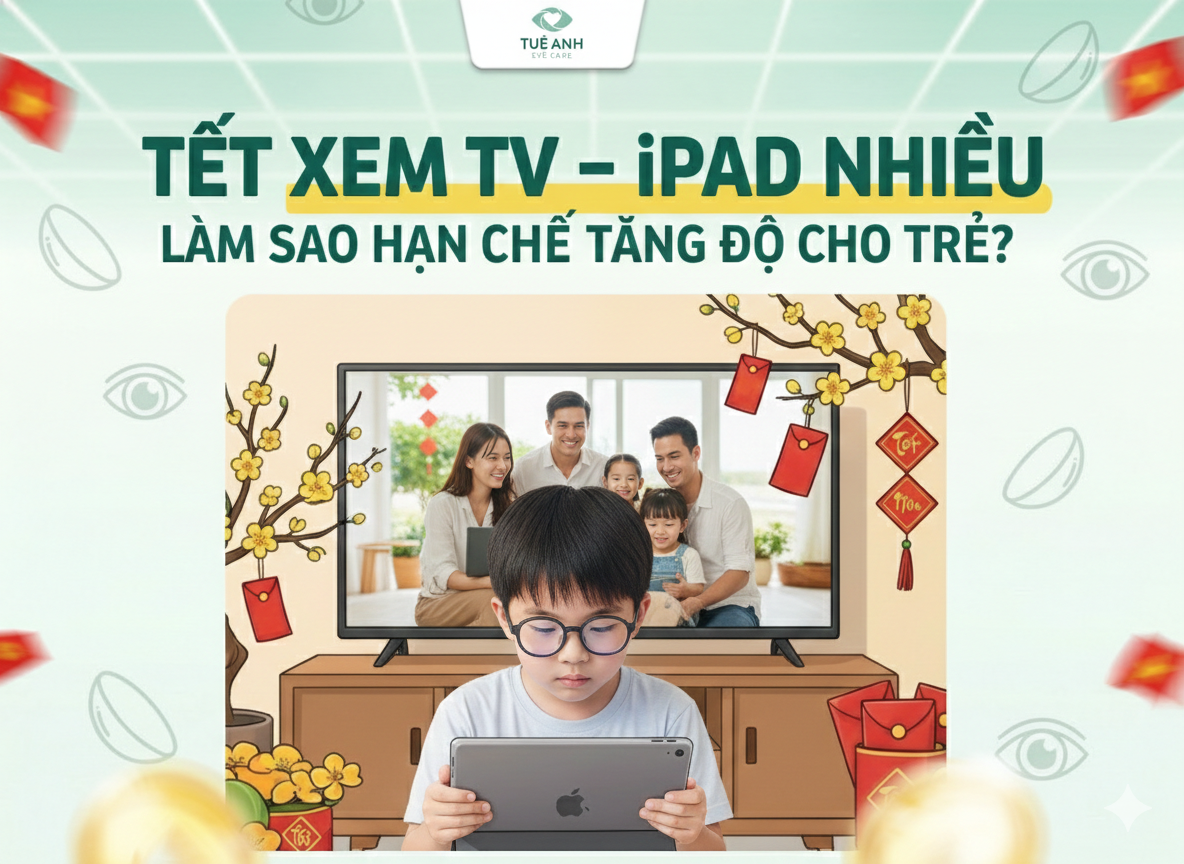 Tết xem TV - IPAD nhiều: Làm sao hạn chế tăng độ cận cho trẻ? 