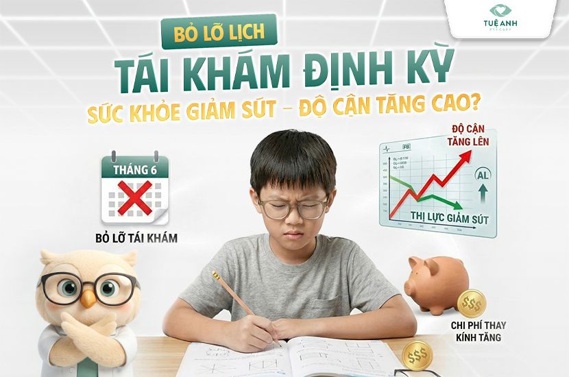 Hệ quả nguy hiểm khi bỏ lỡ lịch tái khám mắt định kỳ ở trẻ