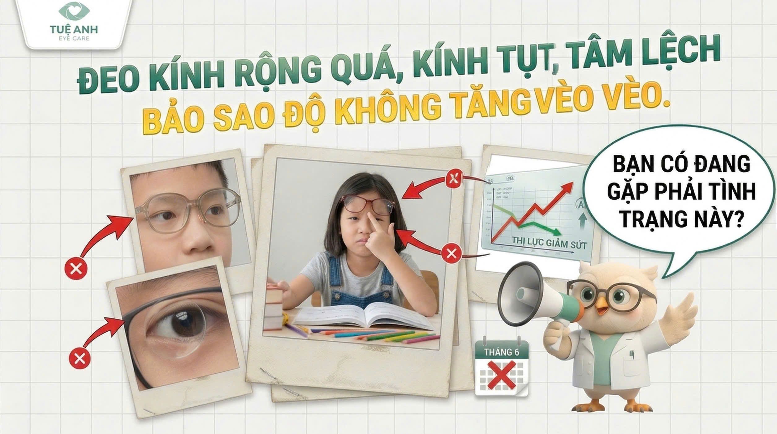 Đeo kính quá rộng, hay bị tụt xuống mũi: Cảnh báo nguy cơ tăng độ cận nhanh
