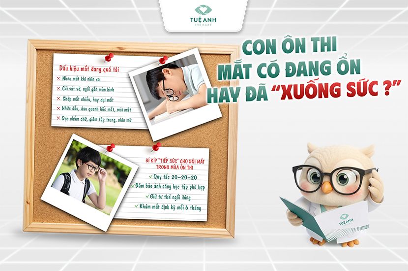 Kiểm tra nhanh: Mắt con đang ổn hay đã “xuống sức” vì ôn thi căng thẳng? 
