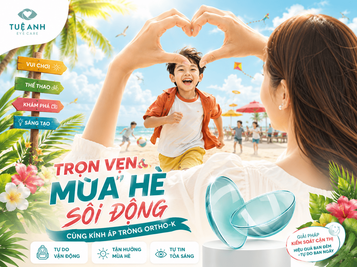 Kính áp tròng Ortho-k: Giải pháp bảo vệ thị lực toàn diện cho con đón hè năng động 