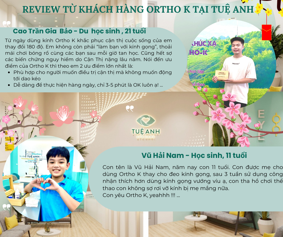 Review trực tiếp từ các bạn bỏ kính gọng cùng Ortho K tại Tuệ Anh